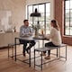 image 8 of Vida Designs Brooklyn 4 Seater Dining Set 3 Piece Table & Bench Set, Dark Wood