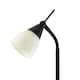 image 4 of Traditional Reading Floor Lamp in Matte Black with Toggle Switch and Glass Shade | Black