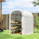 image 2 of Outsunny Walk-in Greenhouse Garden Plant Growhouse with Roll-up Door, White | White | White