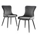 image 1 of Furniturebox 2x Nora Dark Grey Velvet Black Leg Dining Chairs