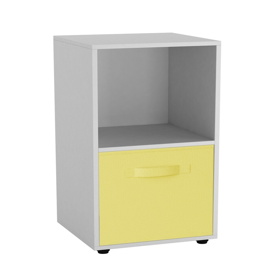 image 1 of 2-Cube Shelving Unit With Inserts White | White / Grey