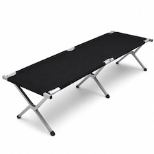 Heavy Duty Outdoor Folding Camping Bed Portable with Carry Bag | Black