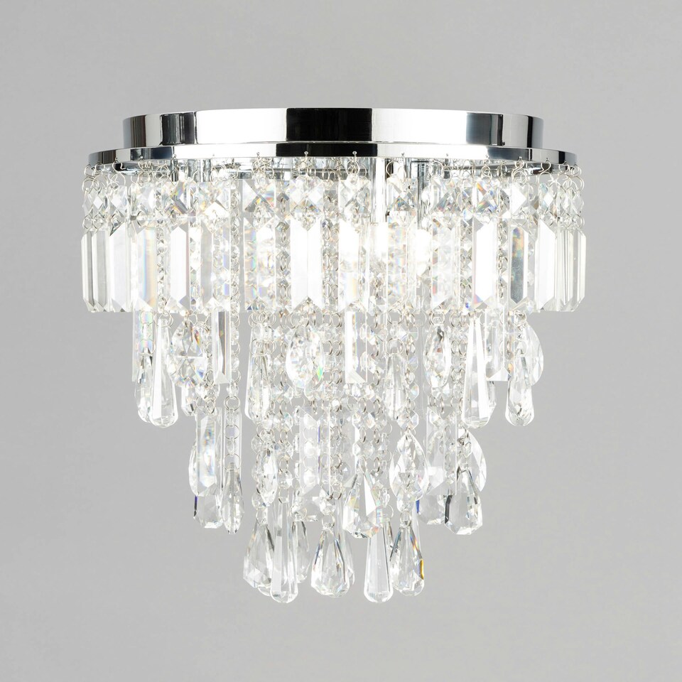 image 1 of BHS Bresna Flush Ceiling Light, Silver