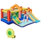 image 1 of Outsunny Kids Bouncy Castle with Double Slides Pool Trampoline with Blower