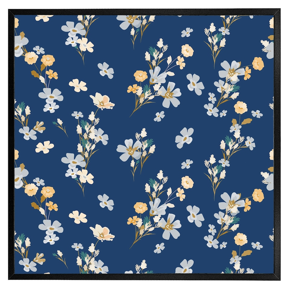 image 1 of Blue & yellow bunches (Picutre Frame) Grey | M