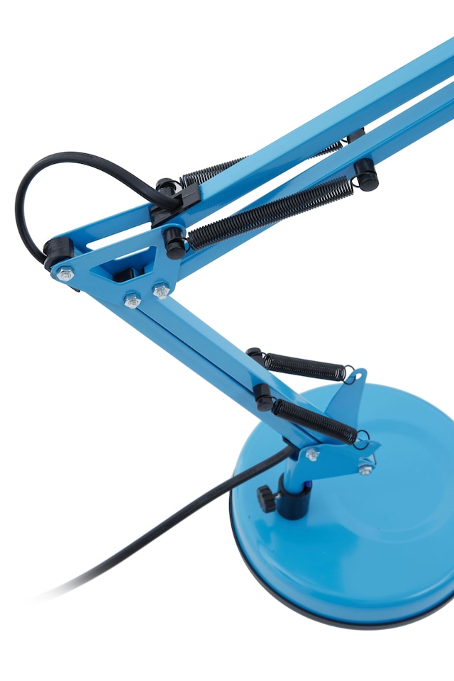 image 1 of Orsina Studio Blue Metal Desk Lamp, Adjustable Anglepoise Design Tall Table Lamps, Contemporary Blue Desk Lamp