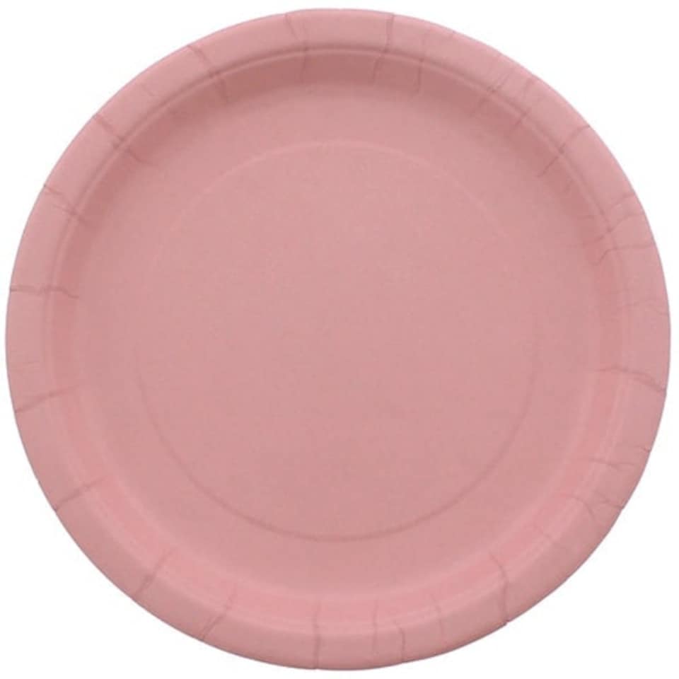 Pink Round Paper Plates 22cm - Pack of 16