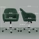 image 7 of HOMCOM Modern Velvet Office Desk Chair for Bedroom, Living Room, Dark Green | Green
