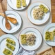 image 4 of Argon Tableware 25.5cm Enamel Dinner Plates Set - 4 Colours - 10inch Large Dish Plates Metal Enamel Tableware Dinner Set