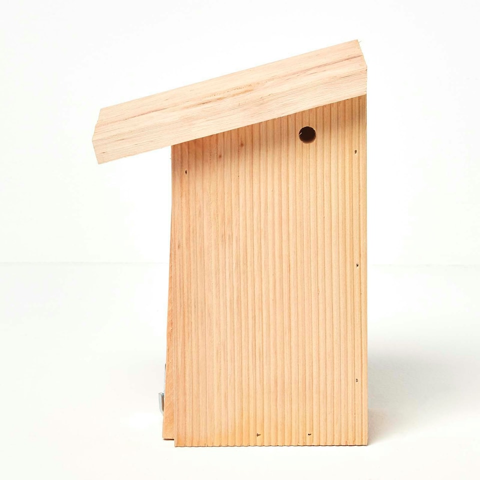 image 1 of Homescapes Real Wood Winter Wren Bird Box House Multi