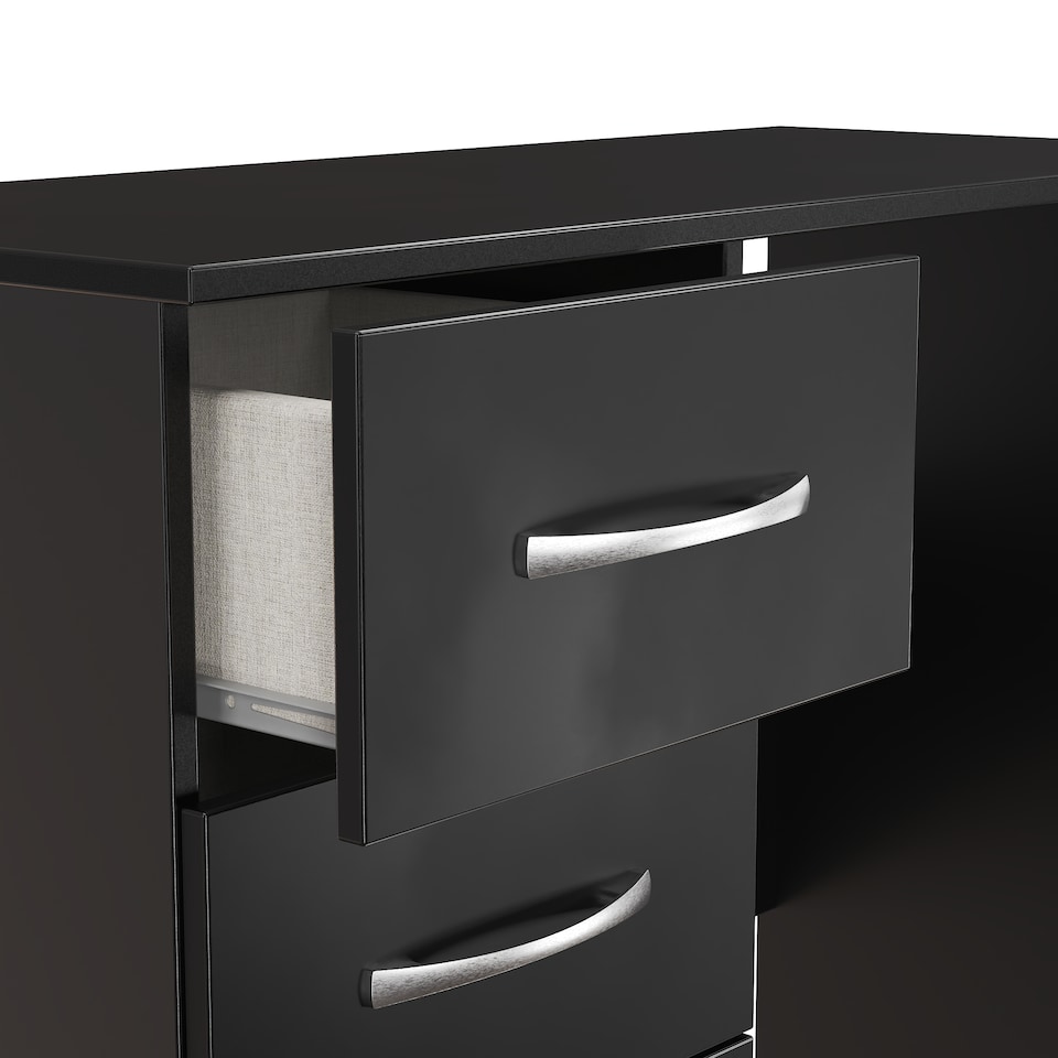image 1 of Hampshire 3 Drawer Vanity in Black Matt (Ready Assembled) | Black | Black Matt
