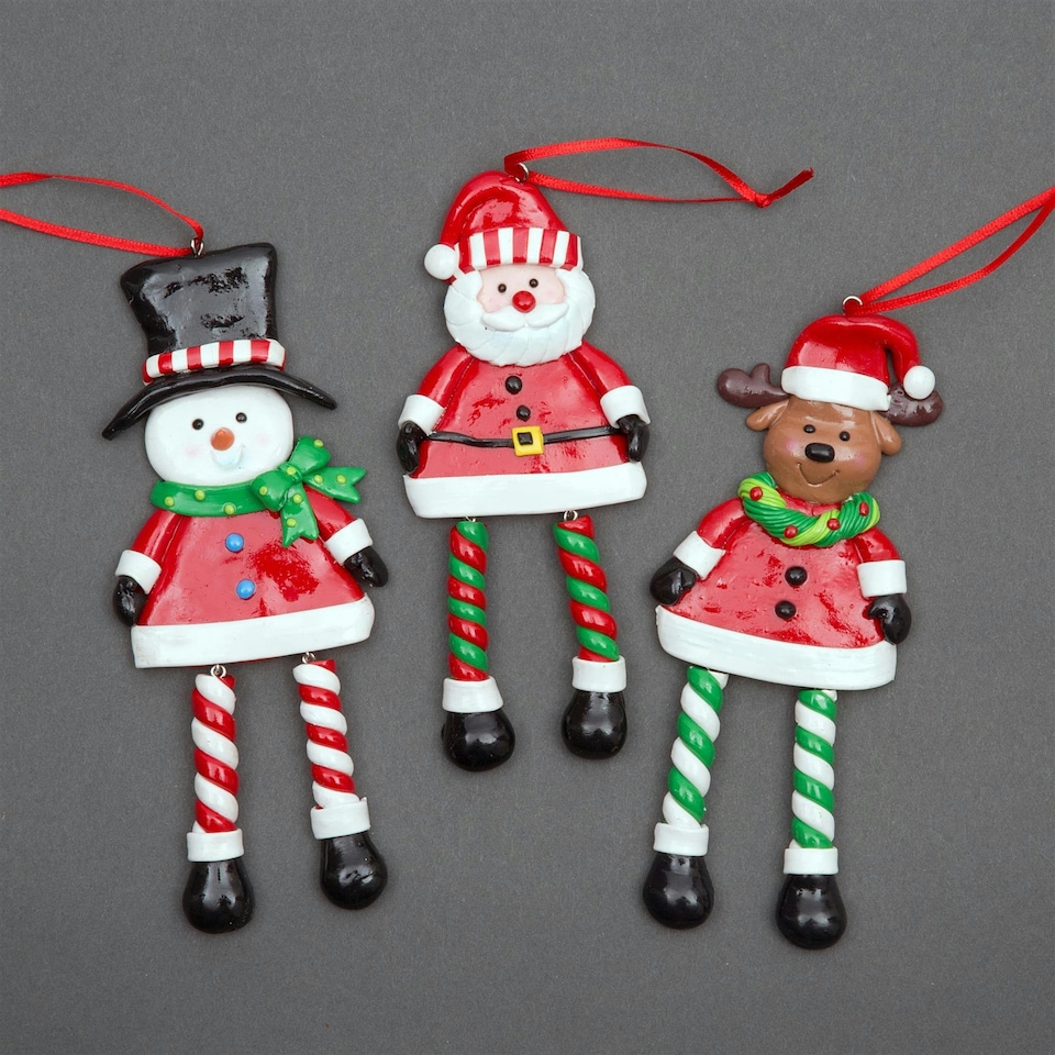 image 1 of 3pcs Ceramic Christmas Hanging Decoration