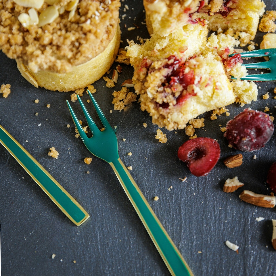 image 1 of Artesà Mini Serving Fork Set of 4 | Green