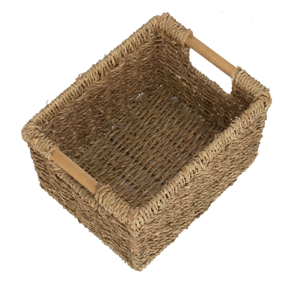 image 1 of Small Nordic Seagrass Storage Basket | Green | Green