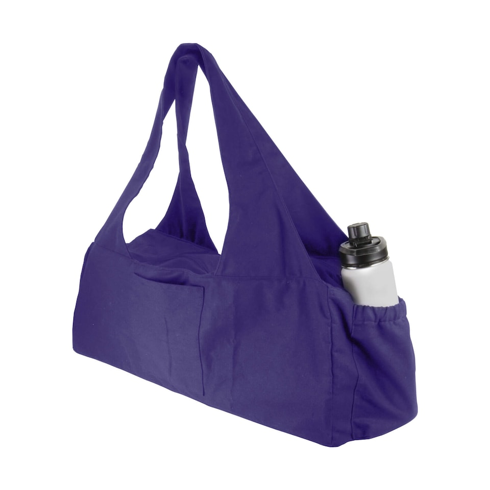 image 1 of Fitness Mad Yoga Kit Bag with Water Bottle Holder — Purple, 100% Cotton, Waterproof Lining | Purple | Purple | 77cm (L) x 20cm (W) x 24cm (H)