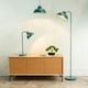 image 3 of ValueLights Morris Teal Metal Drop Hanging Pendant Ceiling Light with LED Bulb
