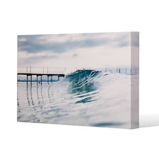 Ocean ideal wave in ocean. Breaking blue waves (Canvas Print) / 101 x 77 x 4cm | Multi