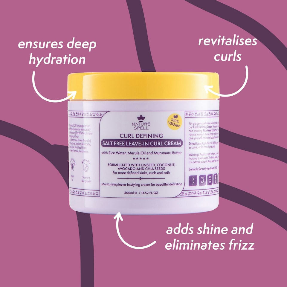 image 1 of Nature Spell Curl Defining Salt Free Leave in Curl Cream