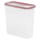 image 1 of Plastic Food Storage Cereal Container Dispenser Airtight Click Lid | Clear | Pink | 2.5 Litre Pink | 1