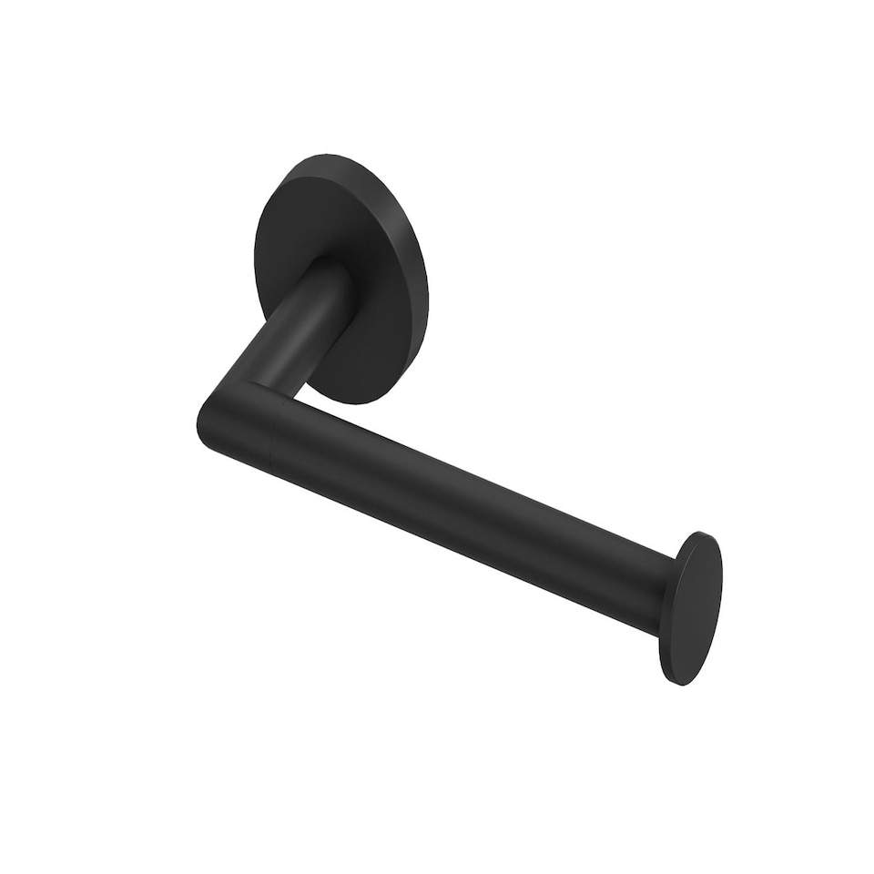 image 1 of Cosmic Wall Mounted Toilet Roll Holder w/ Durable Metal for Bathroom Black 17 cm