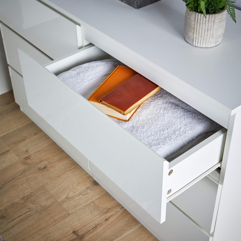 image 1 of Chest Of Drawers Spacious Bedroom Furniture Storage Unit Modern Organiser | White