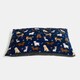 image 7 of OHS Dog Paw Print Soft Plush Plump Cosy Autumn Pumpkin Stripe Leopard Pet Bed Cushion, 80x60cm Brown | Natural - Autumnal | L