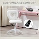 image 8 of HOMCOM Armless Heart Desk Chair, Makeup Vanity Chair for Home, White White