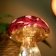 image 4 of Pair of 16cm Battery Light up Christmas Mushroom Decoration with Warm White LEDs
