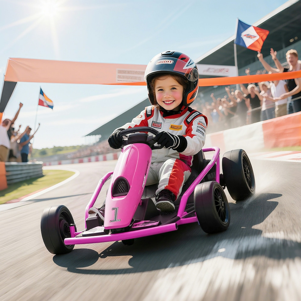 image 1 of HOMCOM 24V Electric Go Kart for Kids with Music, Horn Honking, Slow Start