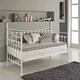image 3 of Daybed With Trundle white 3ft single twin bed and 2 mattresses pull out metal guest room bedroom living room