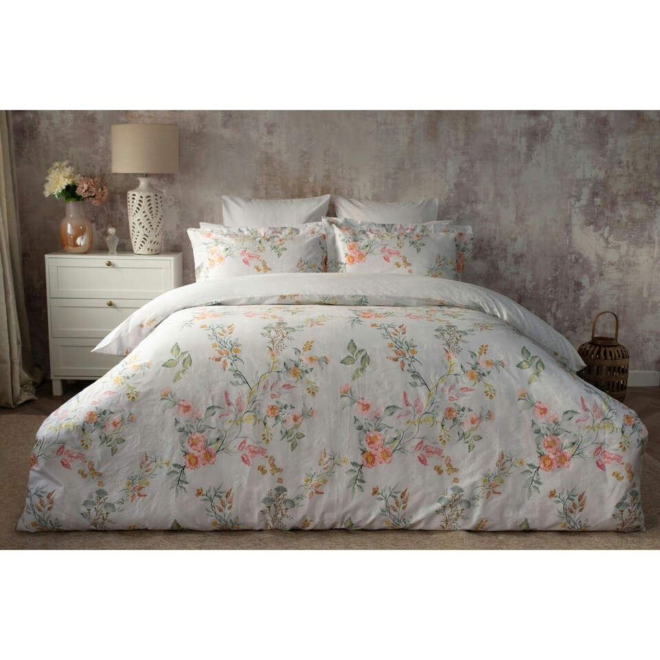 Belledorm Rieva Floral Duvet Cover Set - Grey - Single