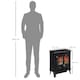 image 5 of HOMCOM Electric Fireplace Stove Heater with LED Fire Flame Effect, Double Door, Freestanding Portable with Overheat Protection, 1000W2000W, Black