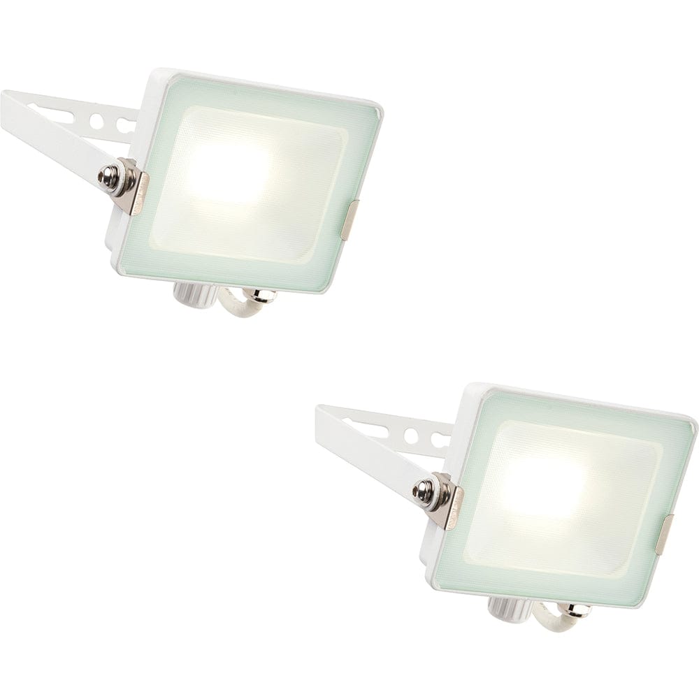 Loops 2 PACK Outdoor Waterproof LED Floodlight - 20W Cool White LED - Matt White