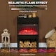 image 3 of HOMCOM Electric Fireplace with 3D Flame Effect, 6 Colours & 3 Brightness Levels, 1000W/2000W Black Electric Fire and Mantel Reach up to 30㎡ Space with Remote & Timer, 3 Sided View for Living Room | Black