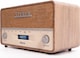 image 1 of Large Vintage Style DAB/DAB+ & FM Radio – Bluetooth – High Contrast Large Screen - AUX In – Clock & Dual Alarm – Dark Wood Cabinet – 2x5W – Mains or Battery