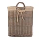 image 3 of Wicker Rectangular Log Basket with Lining | Brown | Brown | One Size
