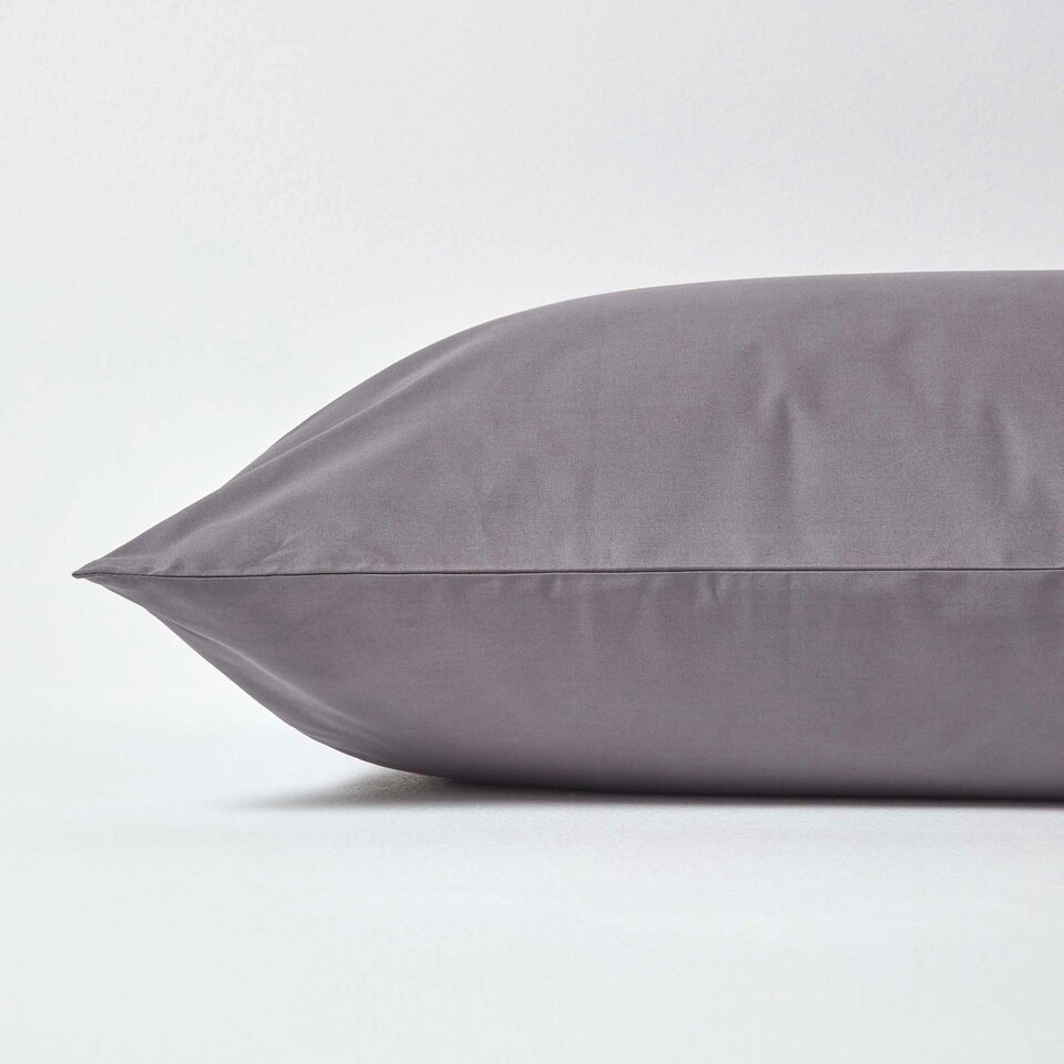 image 1 of Homescapes Dark Grey European Size Pillowcase Egyptian Cotton 200 TC - 60 x 60 cm Grey