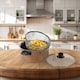 image 2 of 24cm 9 Non-Stick Chip Pan Deep Fat Fryer Cooking Pot with Frying Basket and Lid Set | Brown | 1