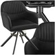 image 1 of Lounge Armchair Living Room Accent Chair 360 Swivel Slim Steel Legs Velvet Fabric  - per piece Black | Black/Black