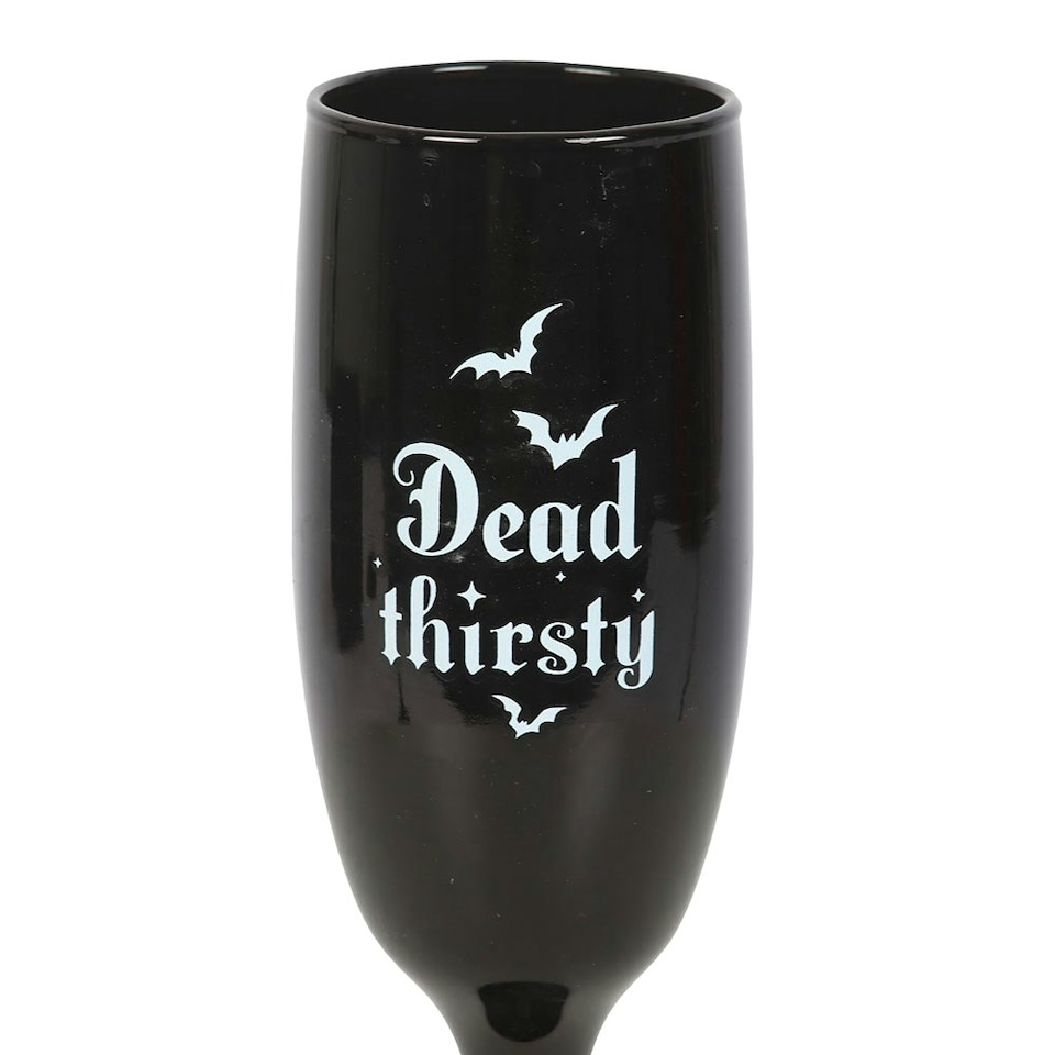 image 1 of Something Different Dead Thirsty 300ml Champagne Flute (Pack of 2) - Black/White - One Size