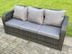 image 5 of Fimous Rattan Outdoor Garden Furniture Sets Height Adjustable Rising lifting Dining Table Lounge Sofa Set With Reclining Chair Dark Grey Mixed