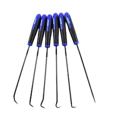 Long Reach Hook And Pick Set For O Rings Hoses Clips Seals 6pc 245mm