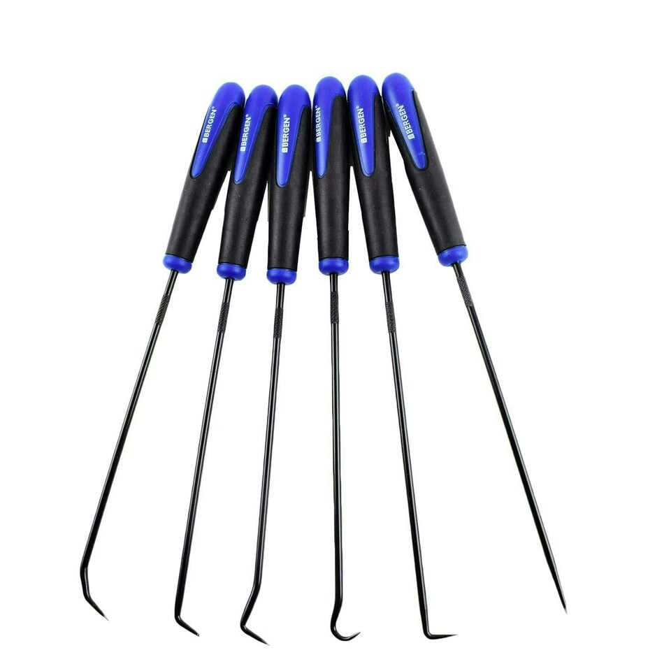 image 1 of Long Reach Hook And Pick Set For O Rings Hoses Clips Seals 6pc 245mm