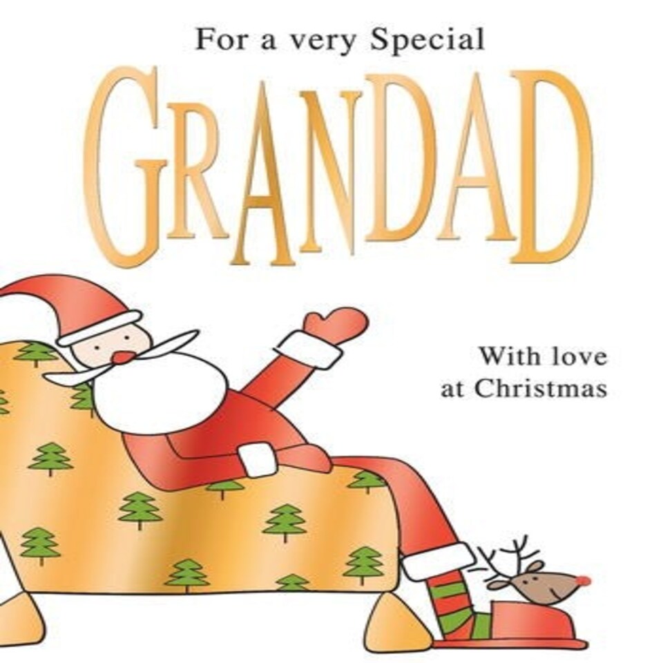 image 1 of Special Grandad Cute Santa Quality Embossed Christmas Second Nature New Card