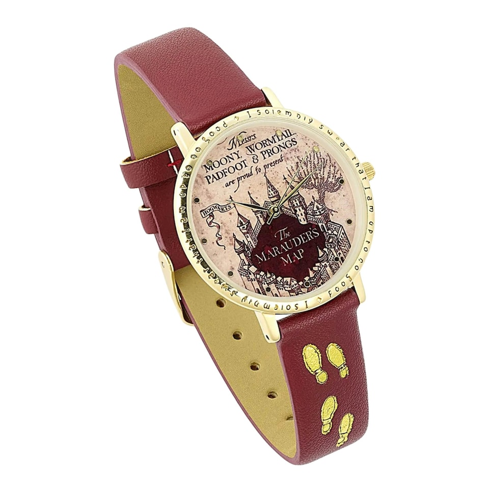 image 1 of Harry Potter Unisex Adult Marauders Map Analogue Watch - Burgundy/Gold - One Size