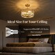 image 4 of HOMCOM Semi Flush Mount Modern Crystal Chandelier Ceiling Light