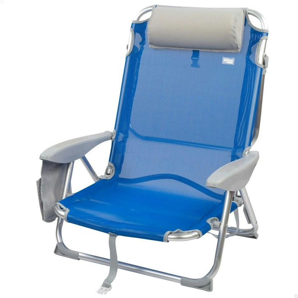 image 1 of Folding Chair with Headrest Aktive Gomera Blue 51 x 76 x 45 cm (2 Units) N/A