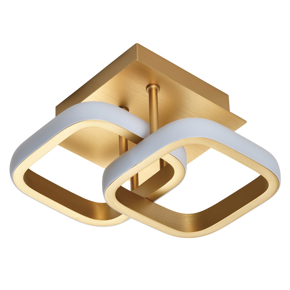 image 1 of Contemporary Compact Double Head 40w LED Ceiling Light Fitting in Brushed Gold | Gold