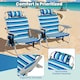 image 4 of COSTWAY 2 PCS Folding Beach Chair Adults Portable Low Sand Chair