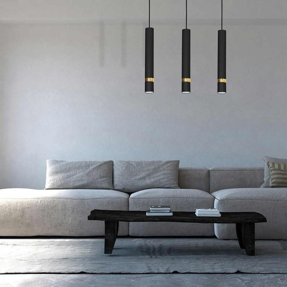 image 1 of Milagro Pendant Lamp Joker Black/Gold 3XGU10